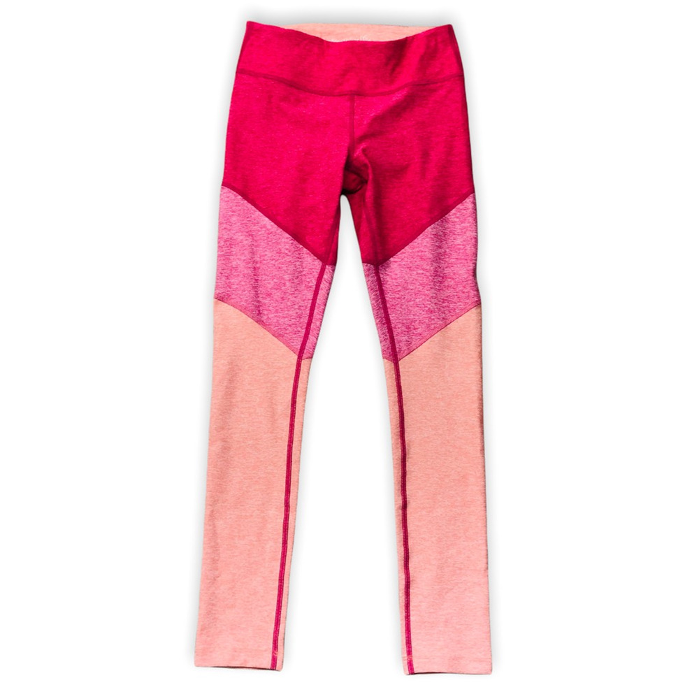 Outdoor Voices Leggings Womens XS Pink Coral Color‎ Block Stretch Yoga Pants